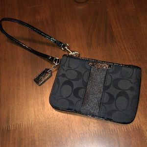 Coach black wristlet